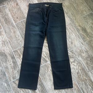 Joe’s Jeans Brixton Denim, Dark Wash with Patent Leather Pocket Detail, Men W33